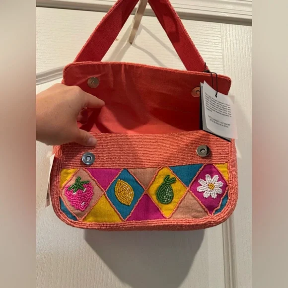 Viral Beaded Bag Tjmaxx TikTok Fruit Neon Shoulder Bag NWT - Picture 2 of 3